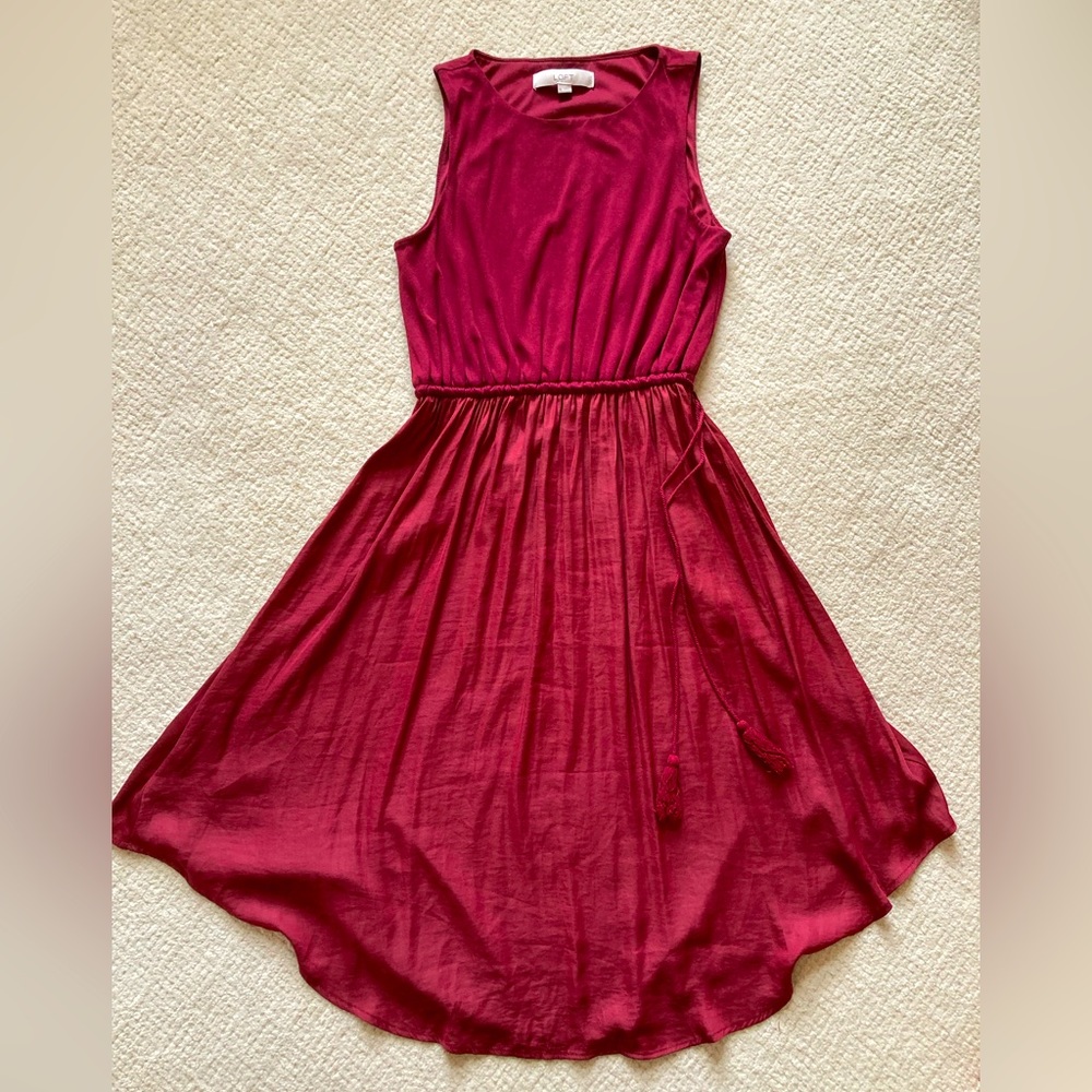 NWOT Red LOFT Midi Dress